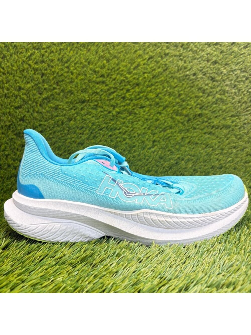 Hoka One One Mach 6 Womens Size 11 Blue White Athletic Running Shoes Sneakers